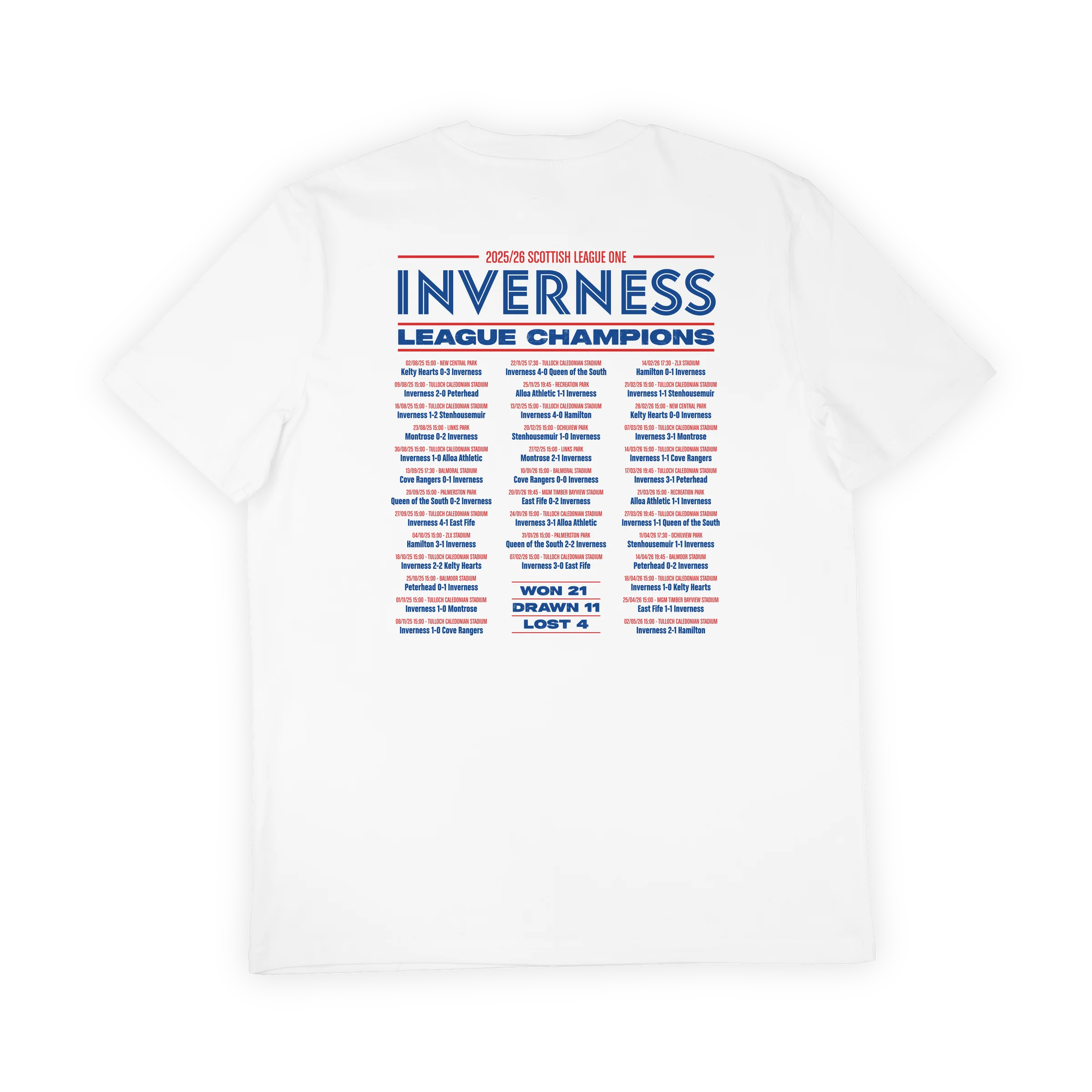 Inverness Champions T-Shirt – 25/26 Scottish League One Winners